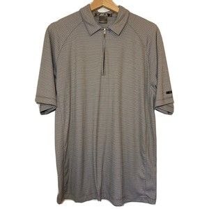 Tiger Woods Nike Fit Dry 1/4 Half Zip Golf Polo Shirt Men Medium Gray Polyester